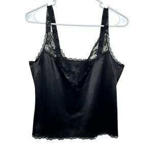 Vintage Maidenform Something Special Black Lace Trim Camisole Size 36